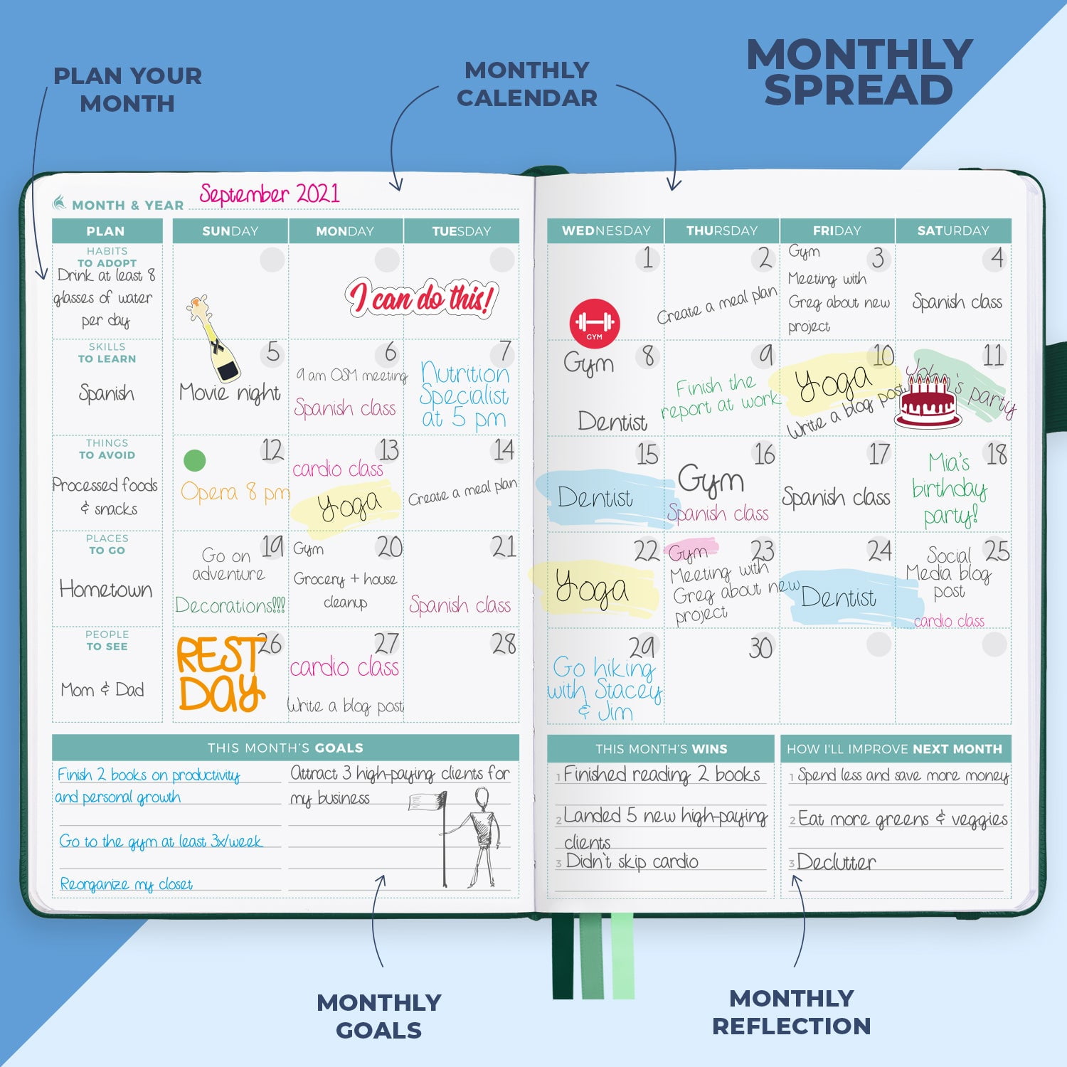 Clever Fox Planner 2nd Edition - Forest Green