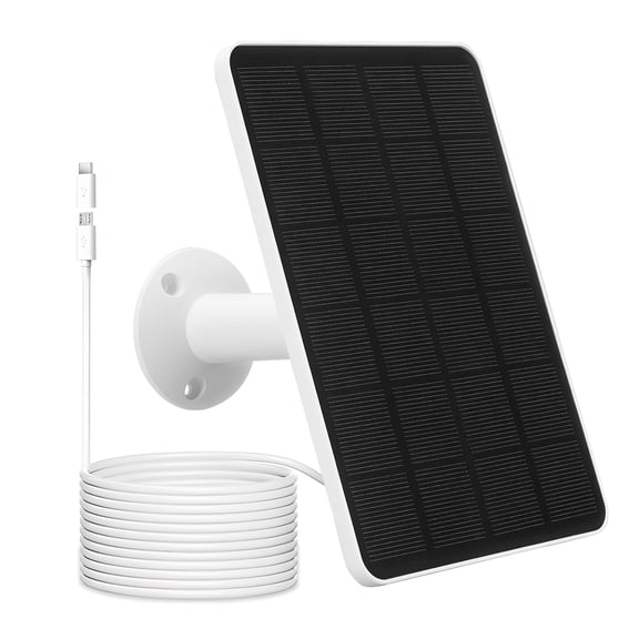 Solar Panel Camera Charger Fit for Eufycam IP65 Water Proof 5W Solar Panel with Micro USB USB C Port 360° Adjustable Bracket 9.84ft Cable
