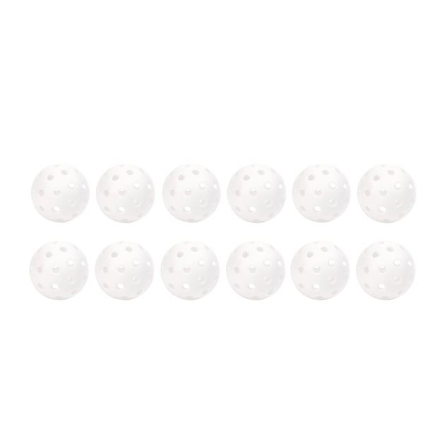 Naiovety 12 Uds. De bolas de Pickleball divertidas y duraderas para competición al aire libre, entrenamiento de bolas de Pickleball Tenis blanco