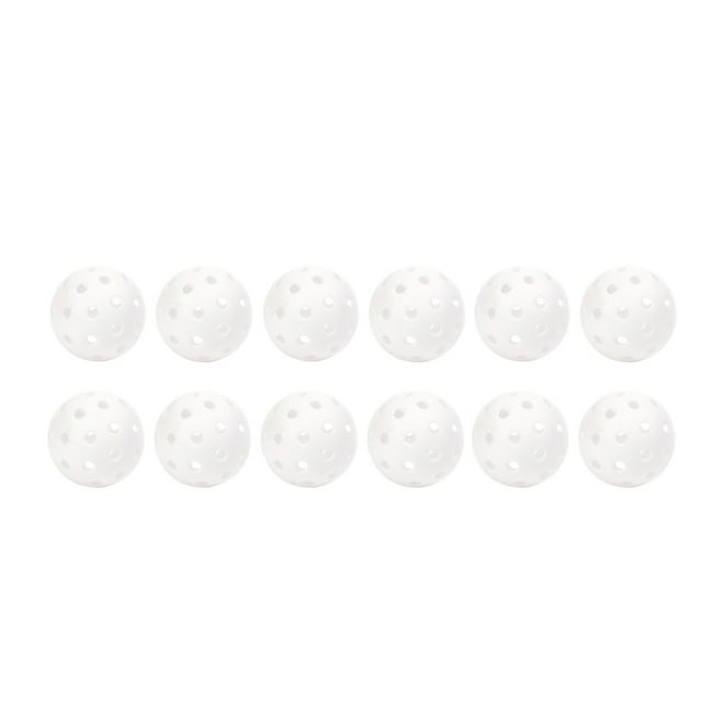 Wweixi 12 Pcs Balles de Pickleball Durables avec Trous pour Compétition Extérieure Balles de Pickleball d'Extérieur Balles Blanches