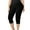 Black, variant on Yoga Shorts For Women 3/4 Length Elastic Waistband Solid Color Comfortable Fit Stretchable Shorts Black Size L