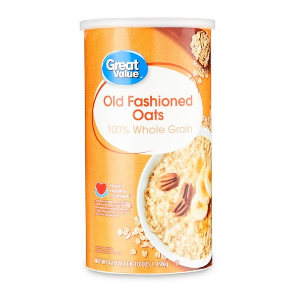 Great Value Instant 100% Whole Grain Old Fashioned Oats Cup, 42 oz