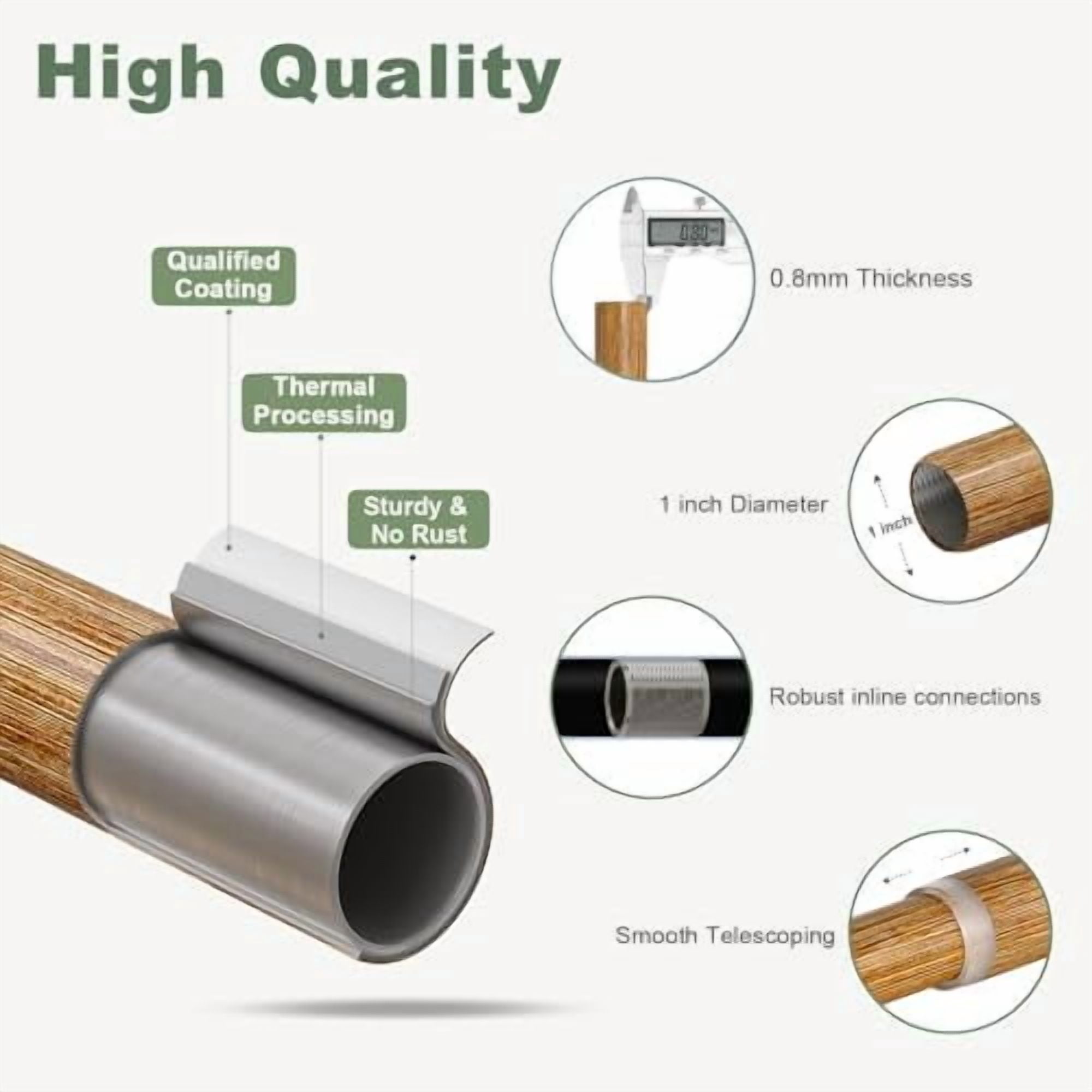 Wood Curtain Rods for Windows,1'' Diameter Drapery Rods with Imitation Wood Grain Leaf Pattern Finials,Boho Adjustable Heavy Duty Curtain Rods Set,18-45'',Color:Natural Wood