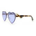 thumbnail image 6 of Womens Retro Rimless Heart Shape Metal Rim Sunglasses Gold Tortoise - Purple, 6 of 8