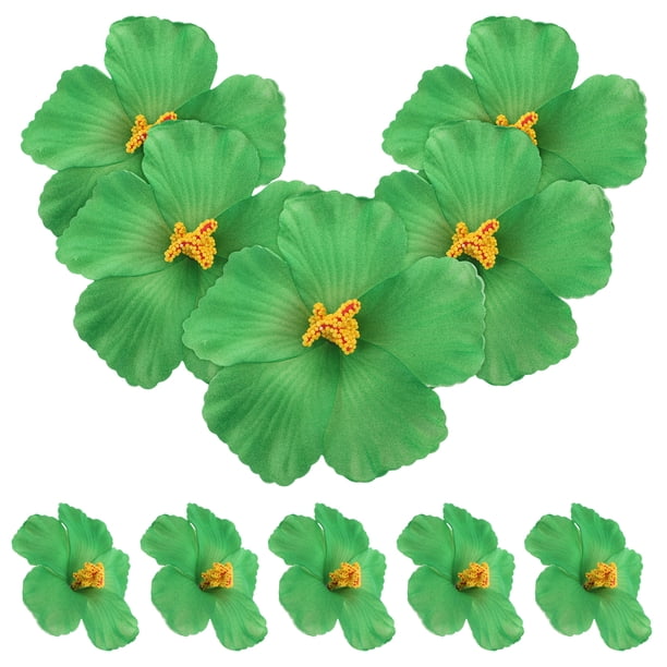 KAKOWELY 10 flores artificiales de hibisco para decoración de fiestas tropicales y verano, accesorios para fotos de bodas, fiestas hawaianas y luau.