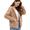 Khaki, variant on Cuteduck Womens Sherpa Jacket Fuzzy Fleece Zip Up Winter Hoodies Coat, S-2XL