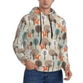 thumbnail image 2 of Pofeuu Squirrels and Trees Print Mens Casual Hooded Collar Drawstring Hoodies Pullover Sweatshirts Casual Long Sleeve Shirts-Large, 2 of 7