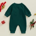 thumbnail image 5 of WIBACKER 0-6M Newborn Baby Boy Christmas Tree Romper Infant Girl Fall Winter Outfits Cotton Button Jumpsuits, 5 of 7