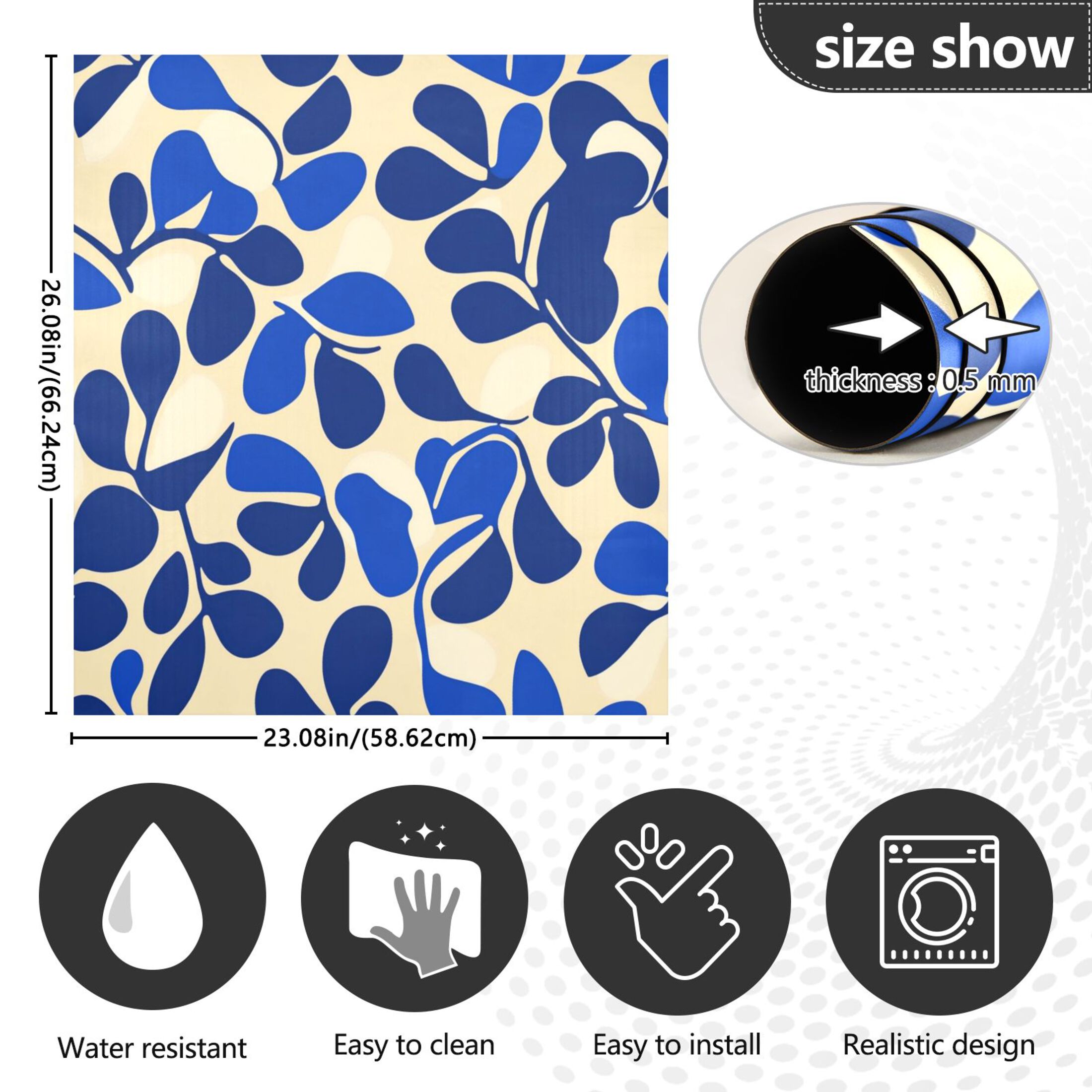 Dishwasher Magnetic Sticker 23x26 Inch Refrigerator Magnetic Sticker Washing Machine Magnetic Sticker Kitchen Panel Magnetic Sticker Home Decor Pretty Blue Pattern