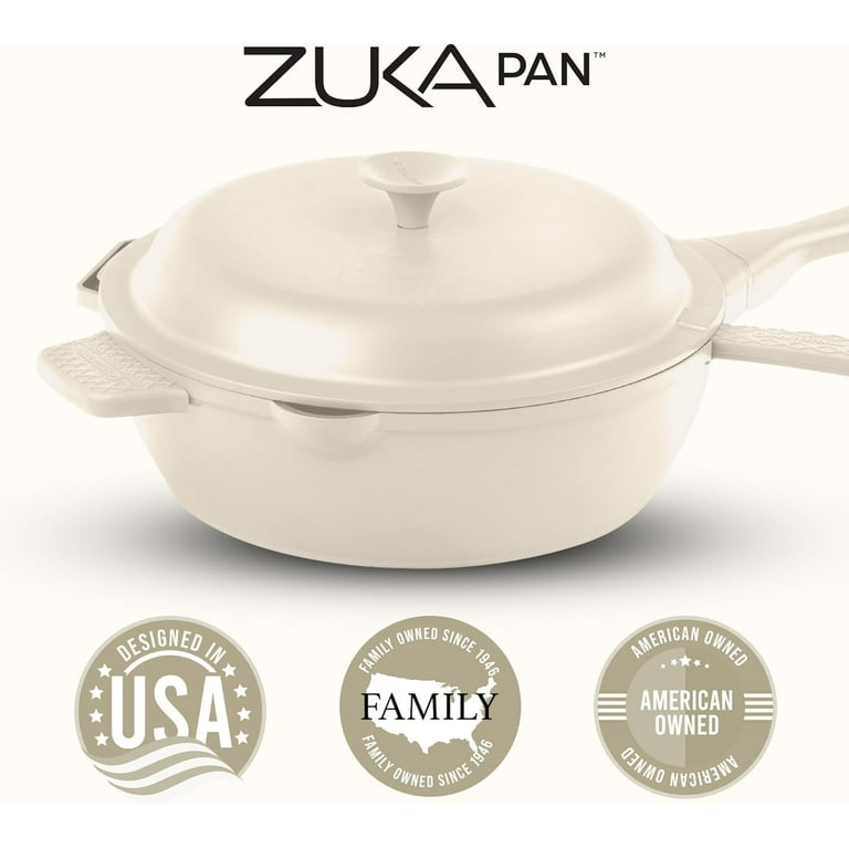ZUKA Ceramic Pan by Granitestone, 6 Pc Non Toxic Ceramic Deep