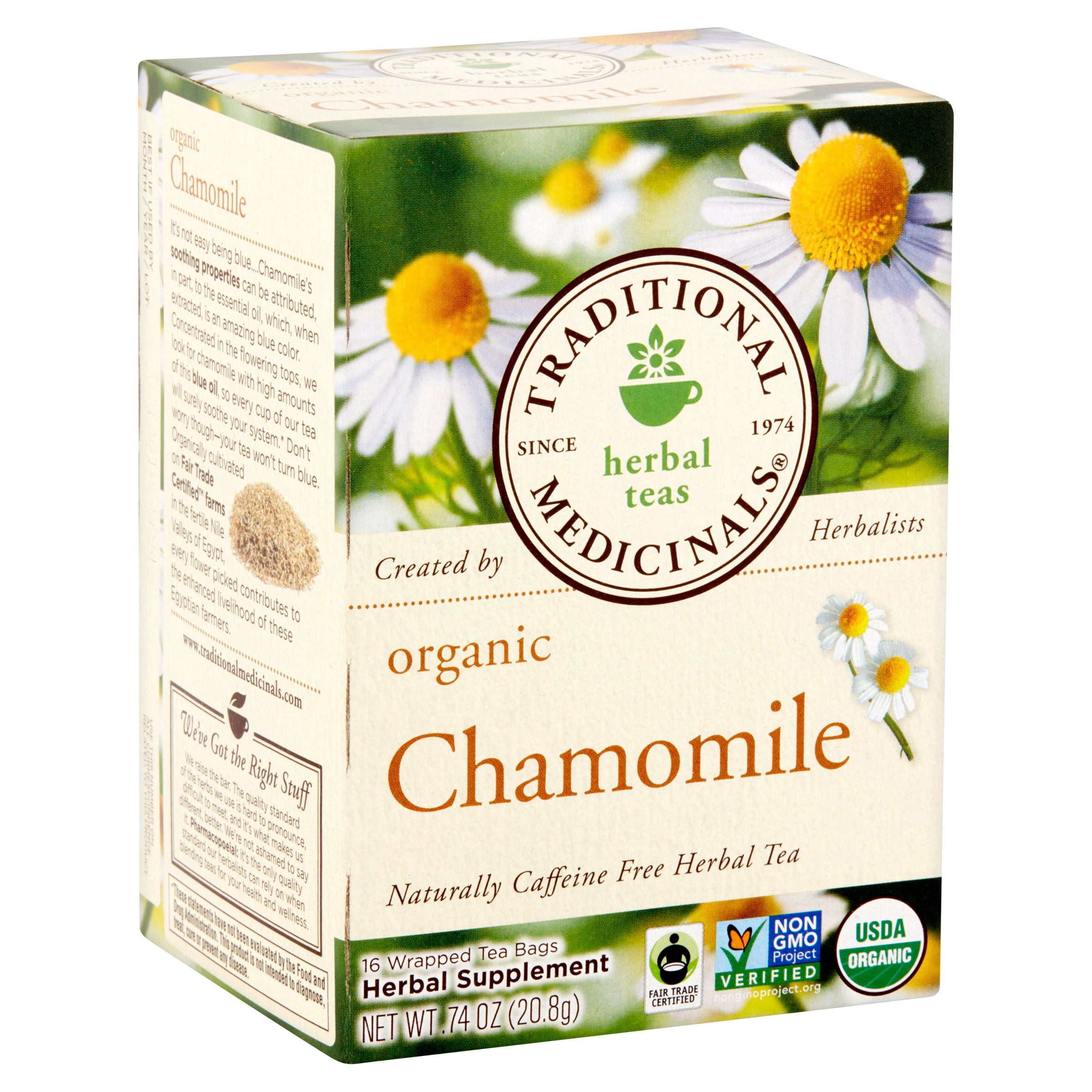 Traditional Medicinals Organic Chamomile Wrapped Tea Bags, 16 count, .74 oz, 6 pack