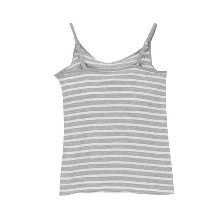 Bigersell Full-Coverage Bra Upgrade Built In Bra Tank Tops for Women 2024 Summer Casual Strap Camisole Plus Size Padded Workout Tops Balconette Bra Style F-273 Gray S