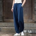 thumbnail image 5 of VEKDONE Pantalon Long en Lin pour Femmes Marine m, 5 of 5