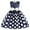 Navy, variant on Girls Dress Bowknot Dot Printed Pageant Gown Birthday Party Princess Wedding Girls Boho Dresses,Size 7 Years-8 Years