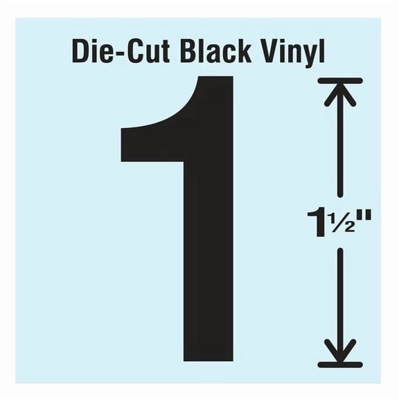 Stranco Die Cut Number Label, 1, 10 Cards,PK10 DBV-1.5-1-10