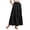 Black, variant on Women's Summer Maxi Skirt Trendy High Waist Pleated Ruffle Long Skirts Flowy Beach Boho Skirt Dress with Pockets (Green, L)