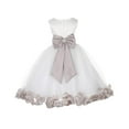 thumbnail image 3 of Ekidsbridal Satin Rose Petals Tulle Ivory Flower Girl Dress Junior Bridesmaid Gown Ballroom Pageant 302T 4, 3 of 3
