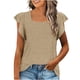thumbnail image 1 of Tops de cuello cuadrado para mujer, camiseta de manga corta con volantes, blusas tipo túnica de verano holgadas OAVQHLG3B Store lin121212, 1 of 4