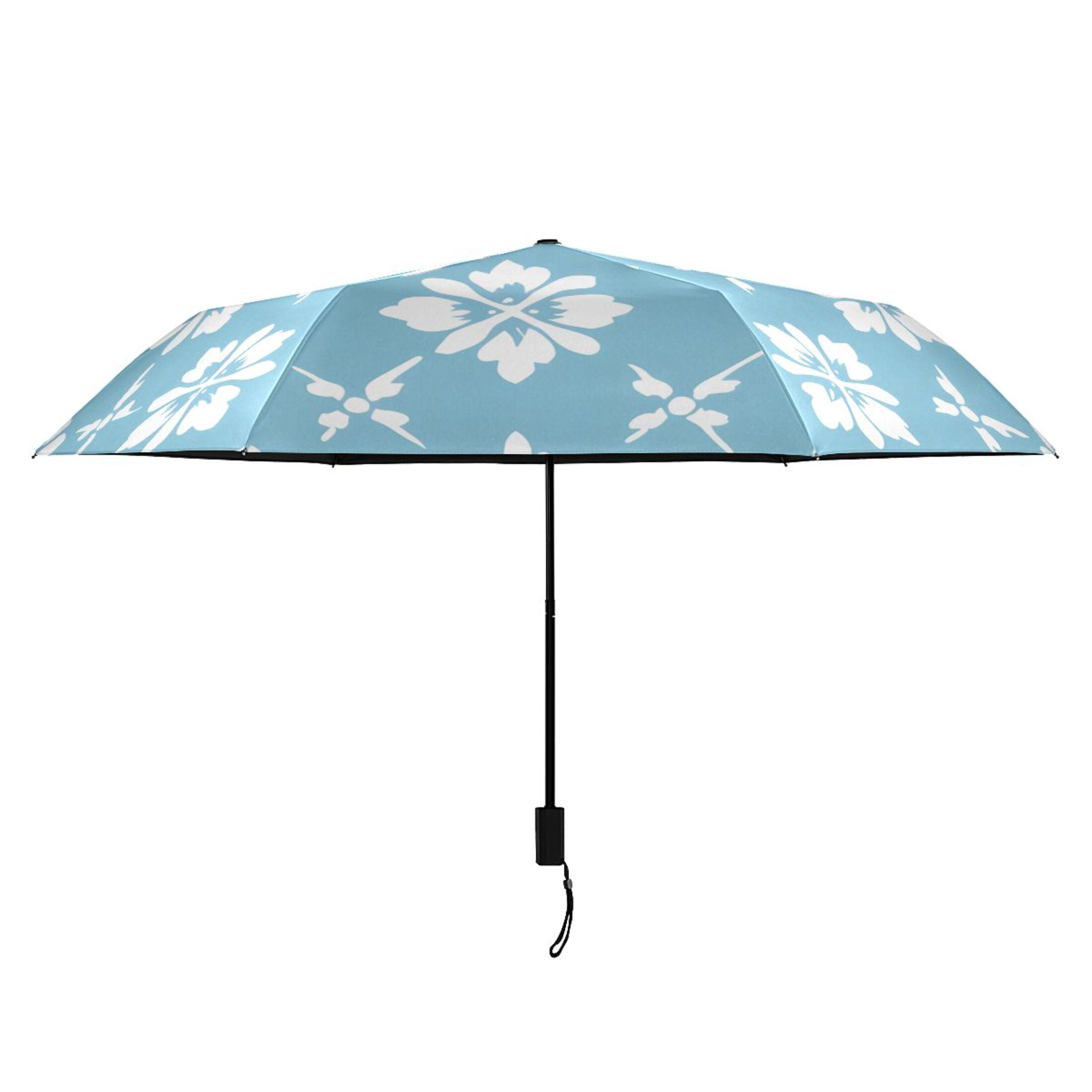 ALAZA Flowers Checkered Grid UPF 50+ Compact Folding Umbrella for Rain Travel Umbrella Packable