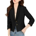 thumbnail image 4 of Rutainlusire Blazers for Women Business Casual Womens Fall Cropped Blazer Ladies Solid Color Lapel Button Elegant Suit Jacket, 4 of 4