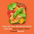 thumbnail image 5 of Kiss My Keto Bread Zero Carb (0g-Net) - Wheat Bread Loaf, Low Calorie Bread - Sugar Free Bread & High Protein Bread - Thin Sliced Bread, Sandwich Bread Whole Wheat (Garlic Herb Parmesan, 1-pack), 5 of 7