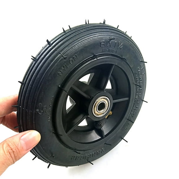 6x1 1/4 Tyre 6 Inch Wheel Hub Plastic Rim for Wheelchair Pneumatic Gas Electric Scooter Mini Motorcycle