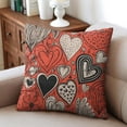 thumbnail image 6 of Valentine's Day Red Love Heart Decorative Black White Buffalo Plaid Check Stripes Throw Pillow Covers 18 X 18 Inch, Set Of 4, Linen Study Sofa Cushion Cover Indoor Living Room Home Decor, 6 of 7