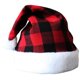 thumbnail image 2 of Red Christmas Santa Hat for Decoration Use Cloth Material Plaid Design One Size Fits Most Adults, 2 of 2