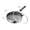 thumbnail image 2 of 26cm Omelette Steak Pan Home Frying Pan 316 Stainless Steel Deep Fryer Kitchen Cookware, 2 of 6