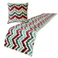 thumbnail image 4 of The HomeCentric King / Queen / Twin Red & Blue Luxury Twin 53"x18" Bed Runner WITH One Pillow Cover, Chevron & Quilted Bed Scarf on Suede fabric - Chevron Symphony, 4 of 4