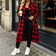 thumbnail image 5 of IUYRTFE Women's Long Plaid Button Down Shirt Jacket Casual Oversized Flannel Coat with Pockets, 5 of 8