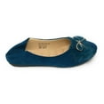thumbnail image 6 of Victoria K Women's Foldover Sueded Faux Fur Gold Bow Ballerina Flats, 6 of 8