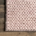 thumbnail image 4 of nuLOOM Penelope Braided Wool Area Rug, 9' x 12', Pink, 4 of 9