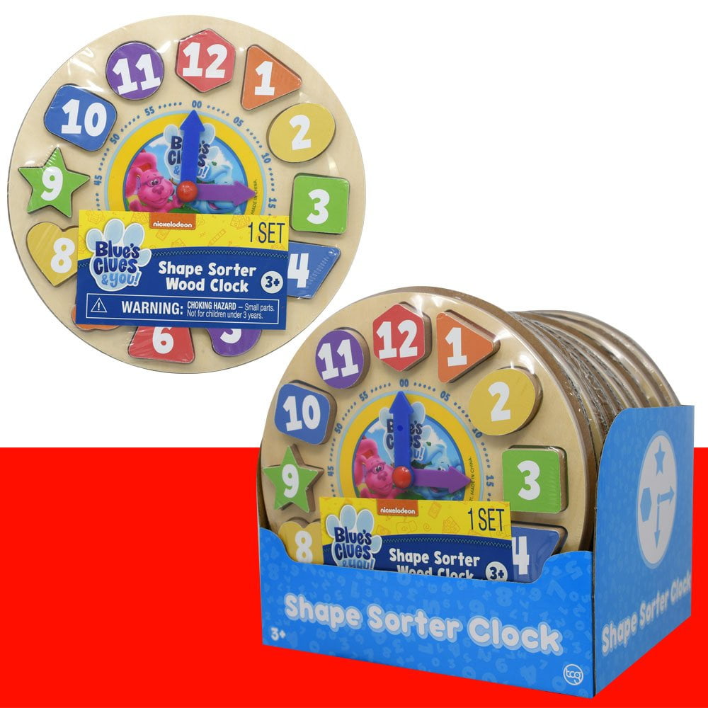 Blues Clues 12pc Shape Sorter Wood Clock 1 PC