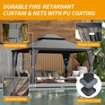 thumbnail image 6 of 12' X 14' Hardtop Gazebo, Upgraded Metal Gazebo with Drainage System, Dual-Layer Galvanized Steel Roof with Curtain and Netting, Outdoor Shelter Canopy for Patio, Garden, Backyard, Grey, 6 of 8