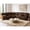 Dark Brown, variant on Ellesophas 109" Wide Faux Leather Sectional Sofa, 7-Piece L Shaped Couch with Storage Console and Cup Holders, Modular Sectional for Living Room