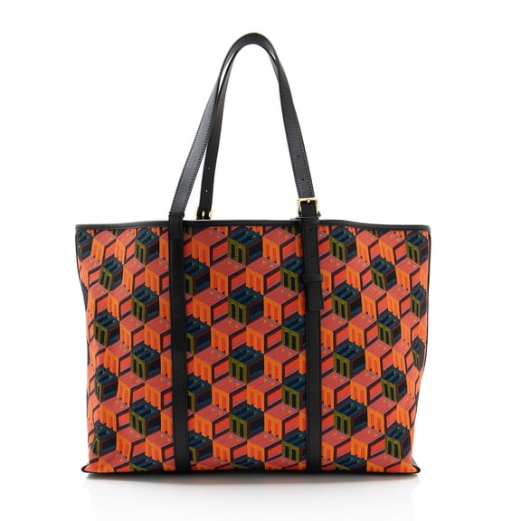 Pre-Owned MCM Cubic Monogram Jacquard Shopper Tote