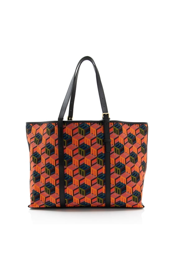 Pre-Owned MCM Cubic Monogram Jacquard Shopper Tote