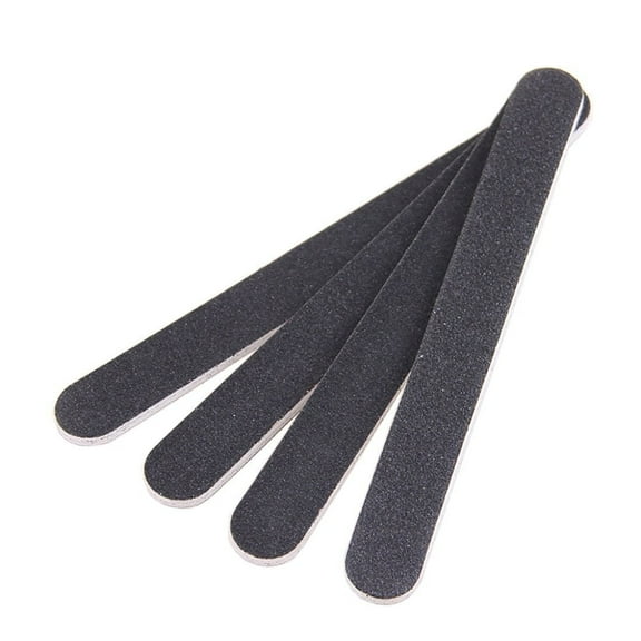 Professional Nail Files Black Washable Emery Boards Square End Serrated Edge 6 Fingernail Files Per Pack (80/100)