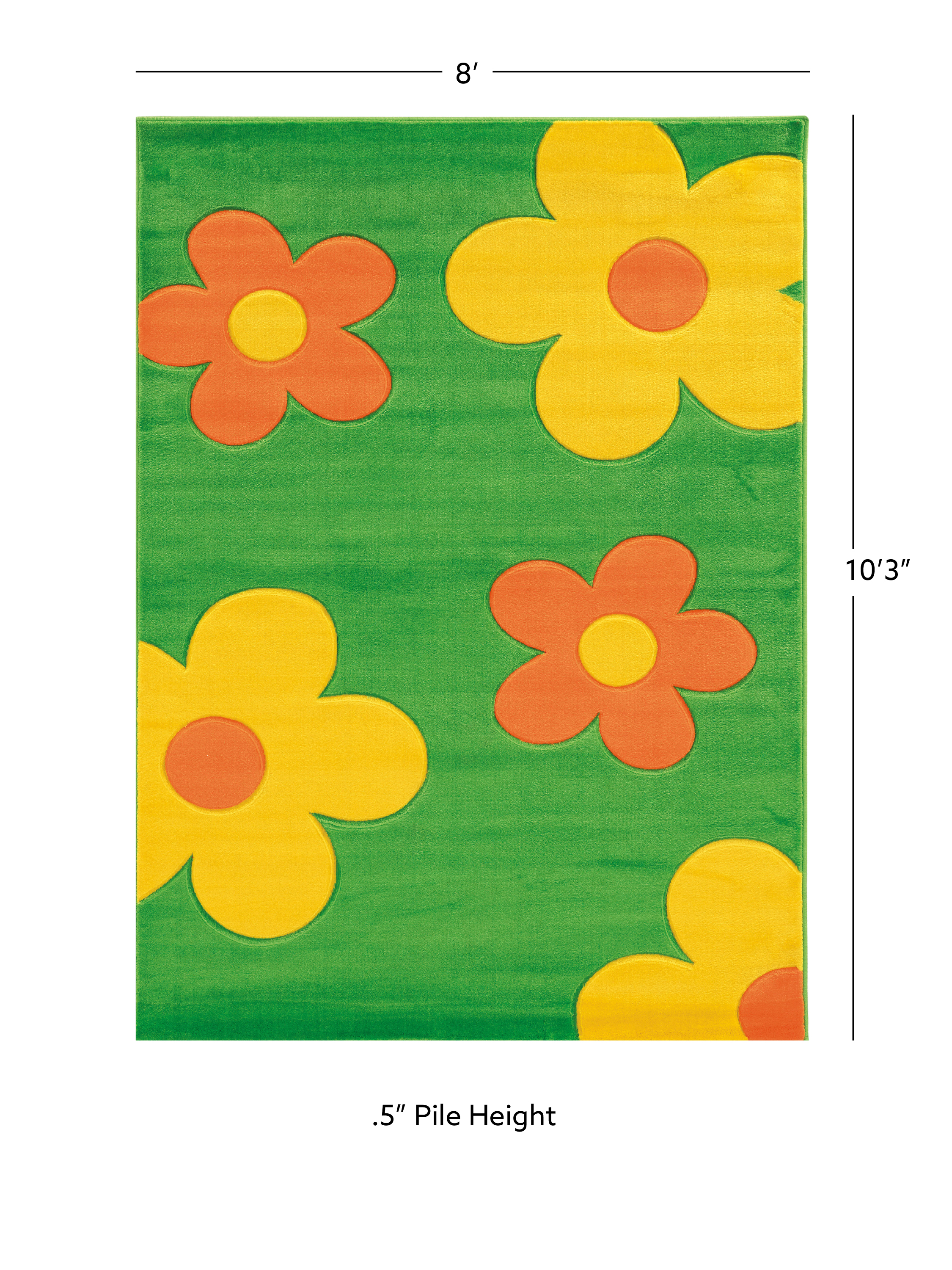 Corfu Floral Green and Yellow Area Rug 8x10 Transitional Polypropylene