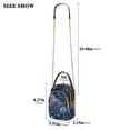 thumbnail image 3 of Shoulder Handbag Women's Crossbody Handbags 5.91x3.15x8.27 Inch Bank Card Bag Cash Bag Key Bag Dark Blue Flowers and Leopards, 3 of 7
