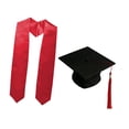 thumbnail image 2 of Voxware Graduation Cap Ceremony Party Cosplay with Graduation Stole Academic Mortarboard Red Stole, 2 of 8