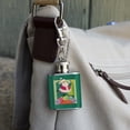 thumbnail image 3 of Christmas Holiday Celebrate the Season Santa Blocks Stainless Steel 1oz Mini Flask Key Chain, 3 of 4