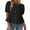 Black, variant on Summer Women Puffed Sleeve Tunic with A Waistband Casual T Shirt Loose Shirt