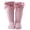 Dusty Pink, variant on Kids Socks for Girls Toddler Solid Color Cute Bowknot Anti-Skid Socks Over-The-Knee Socks Spring Summer Eyelet Thin Socks