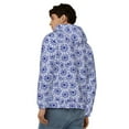 thumbnail image 4 of Kdxio Blue And White Flowers Print Men Hoodies Casual Hoodies for Men with Zip Pockets Full Zip Long Sleeve Sweatshirt Sports Hooded Jacket-3X-Large, 4 of 5