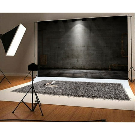 Image of ZHANZZK Grunge Wall Backdrop 7x5ft Lights Rust Pipeline Photography Background Photos Video Studio Props