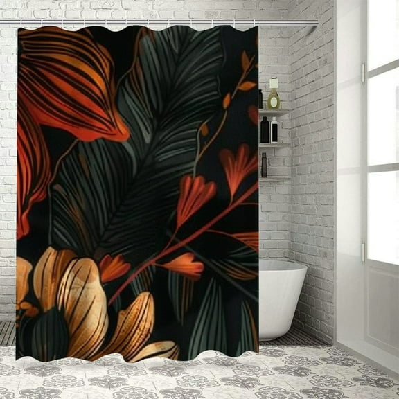 ARISTURING Flowers Shower Curtain Set Bathroom Shower Curtain Set with Hooks 36x72