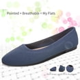 thumbnail image 3 of AOMAIS Women Ballet Flats Navy Pointy Toe Flats Mesh Shoes for Women Slip on Shoes(Navy,US10), 3 of 4