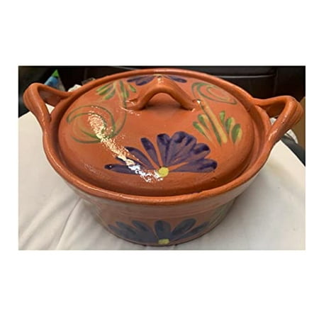 

Made in Mexico Cazuela Bowl 12 X7 Grande Large Mexican Casserole Deep Dish Clay Olla Barro With Top Artesanal Tradicional